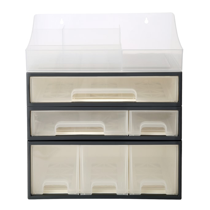 Storage Box for Medicines Cosmetics Stationery Detachable 4-Lay Storage Box [TEAC] 6 Drawers 5 Slots Transparent