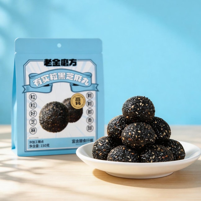老金磨方 有实粒黑芝麻丸 150g【配料干净 高钙高纤】