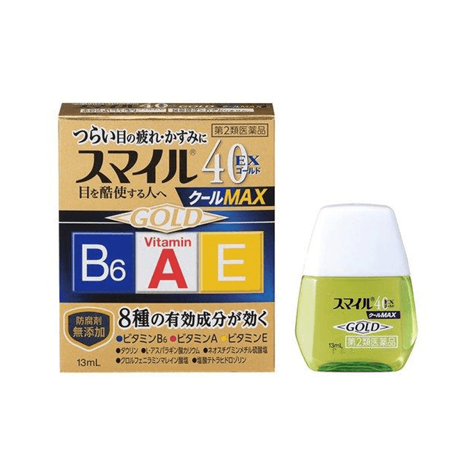 【日本直送品】ライオン スマイル40 目の疲れをとる清涼保湿目薬 13ml ゴールドマックス