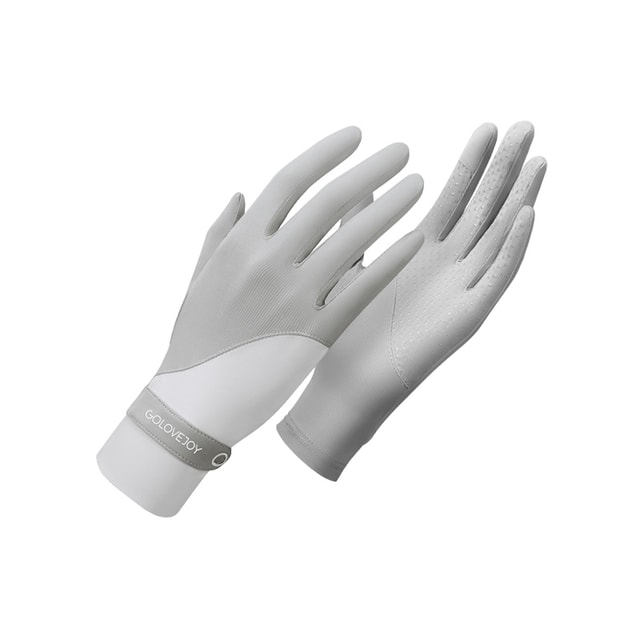 Ice Silk Sunscreen Gloves Breathable Thin Ice Sensitive Anti-Slip Open Finger  Gloves Arctic Grey 