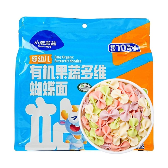 小鹿蓝蓝 有机蝴蝶面 果蔬多维面条 造型意面 200g