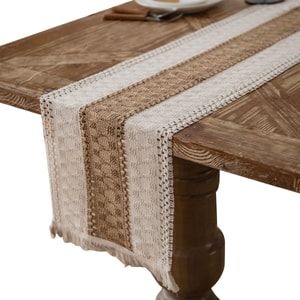 【中國直郵】 HSPM 新款棉麻編織流蘇桌旗 兩邊棉線 30*120cm