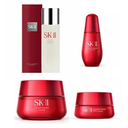 【日本直邮】 日本 SK-II 专柜版  SK2 神仙水 230ml    小红瓶 修复 弹润提亮精华液 50ml    大红瓶多元面霜 滋润型 80g  淡化细纹提拉紧致 眼霜  15g【新旧款更替期间新旧款随机发货】