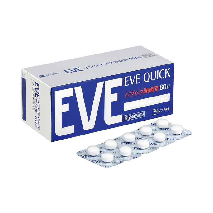 SS製藥||【第2類醫藥品】Eve QUICK迅速起效緩解頭痛片||60粒