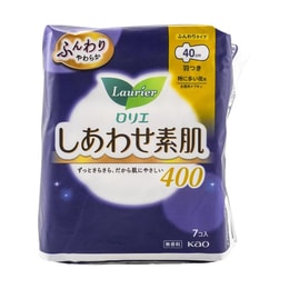日本KAO花王 LAURIER樂而雅 F超柔軟系列 超長量多棉柔衛生棉 溫和無刺激 夜用400mm 7片入 (新舊版本隨機發送)