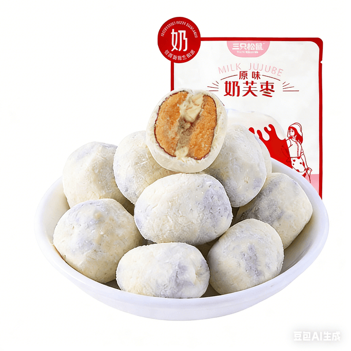 【中国直邮】 三只松鼠 奶芙枣原味 120g/袋 免洗去核红枣新疆枣子独立包装即食休闲健康零食 新年聚会甜点蜜饯