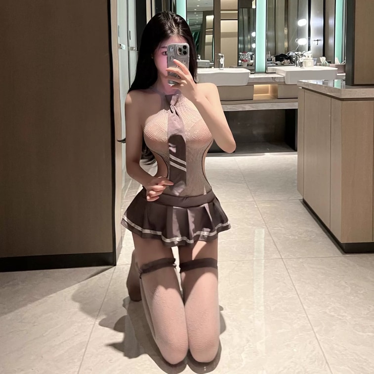 Ensemble de lingerie sexy JK pour étudiante Bella's Fantasy, style marin, sans dégagement, taille unique, gris 8