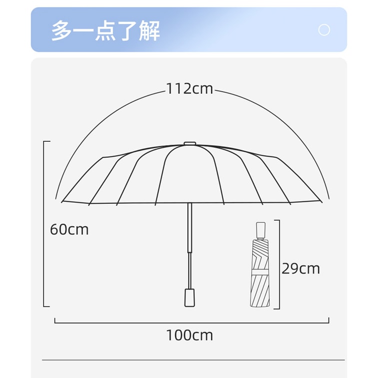 【中國直郵】 HSPM 防曬防紫外線黑膠遮陽傘 戶外16骨大號晴雨兩用折疊傘 薄荷綠 1把 11