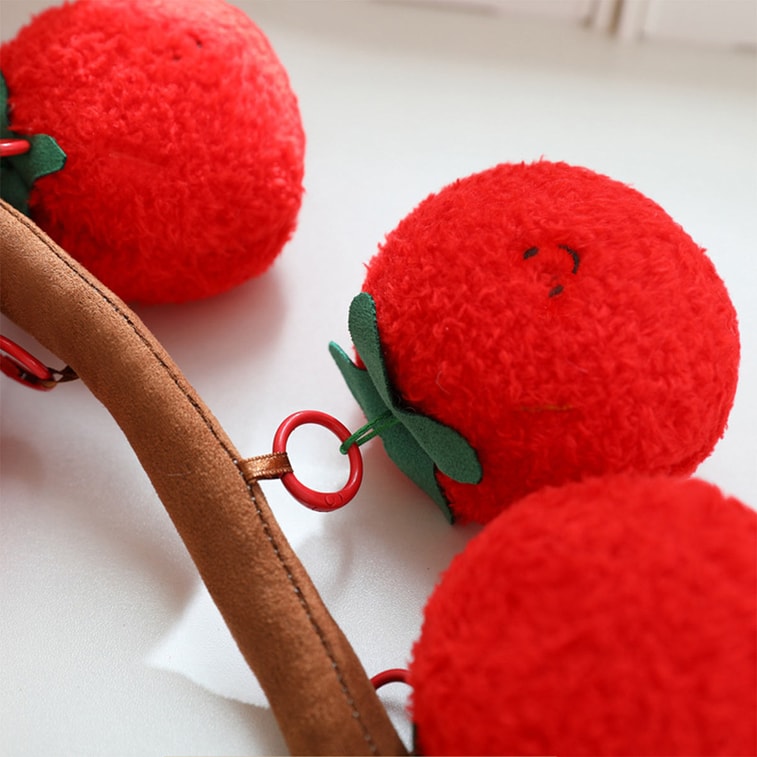 [中国から直送] HSPM 漫画ストリングシリーズ バックパックチャーム、漫画フルーツシリーズ ライチグレープショルダーバッグキーチェーンチャーム、トマトストリング F 8