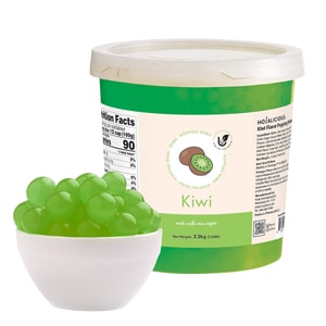 Kiwi Flavor Popping Boba (3.2KG/7.04LB Bulk Bucket) | Topping for Bubble Tea, Fruit Tea & Desserts
