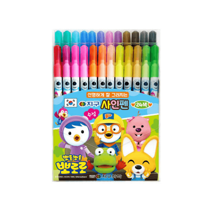 Pororo Sign Pen Set 24 Colors Earth  