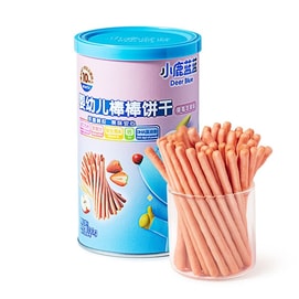 小鹿蓝蓝 婴幼儿棒棒饼干#草莓苹果味 富含钙 DHA VB1  不添加糖与盐 炭烧棒 磨牙儿童小零食 手指棒 营养香酥 130g