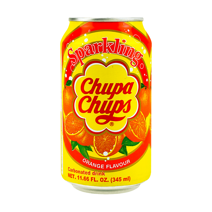 韓國CHUPACHUPS珍寶珠 珍啵果味汽水飲料 柳橙口味 345ml