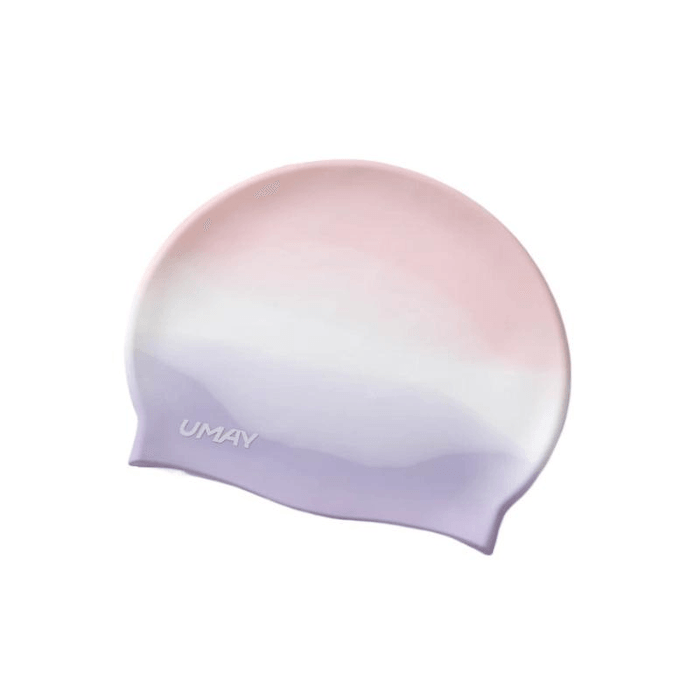 【中國直郵】 佑美 泳帽女款不勒頭長髮加大矽膠防水成人游泳帽高顏值大頭圍天空粉24cm*1件