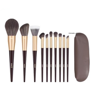 Hibiscus Makeup Brush Set for Beginners - Soft Bristles, Eye Shadow Brushes Included, Stylish  10-piece New Design, No Shedding