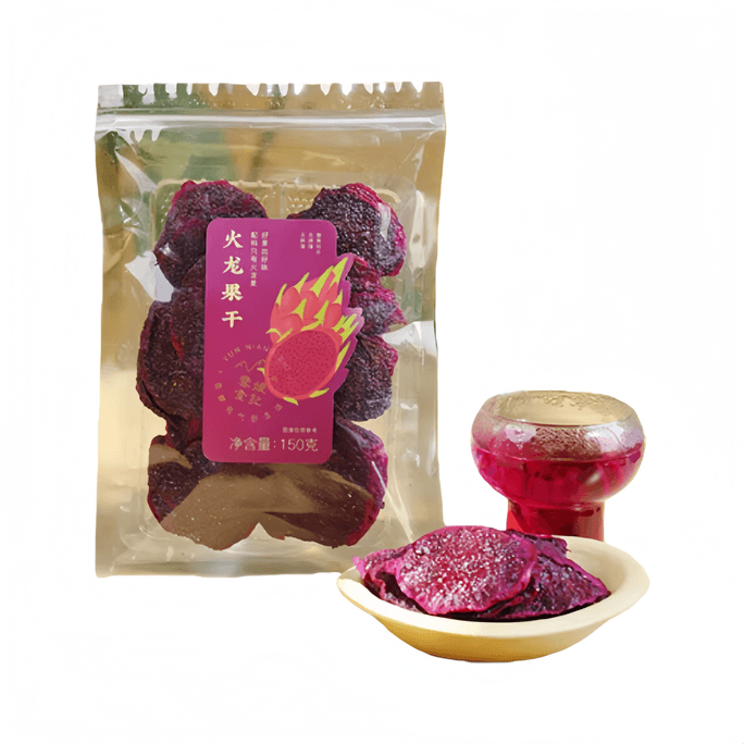 Yunniang Food Journal Red Heart Dragon Fruit, Dried and Fresh, Thickly Cut, Soft and Chewy, 150g*1 Bag