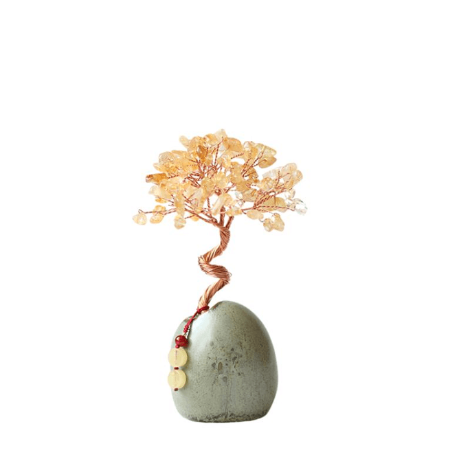 Maggie's Jewelry, Yellow Crystal Wealth Tree, Wealth Tree Decoration, Home Fresh Retro Small Gift * 1 Piece