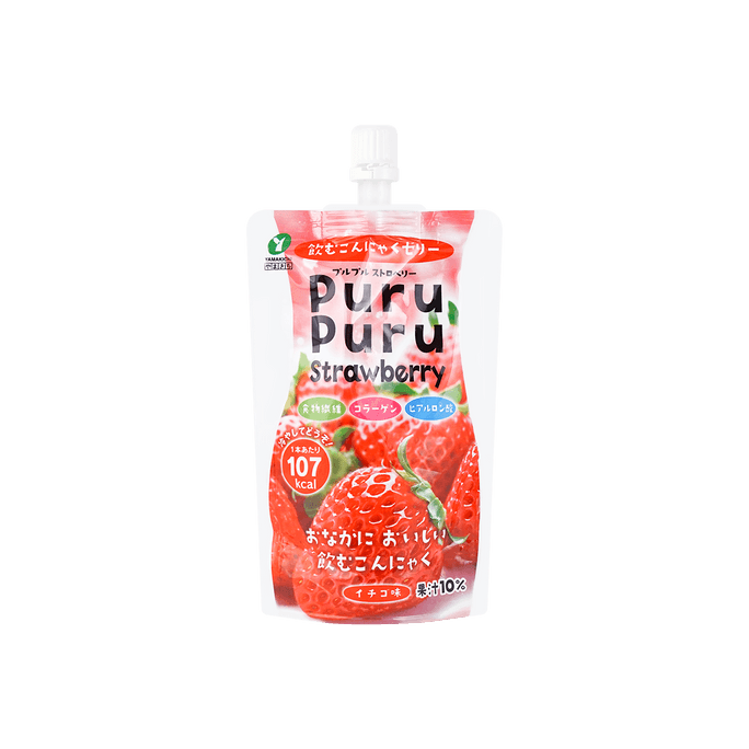 【低卡高纖】日本山吉青果 PuruPuru 果凍飲料 草莓口味 130g