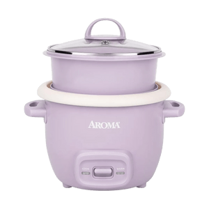 3-Cup Digital Rice & Grain Multicooker with POP-UP Food Steamer, 0.8 Qt, One-Touch Cook & Auto Keep Warm, Lavender
