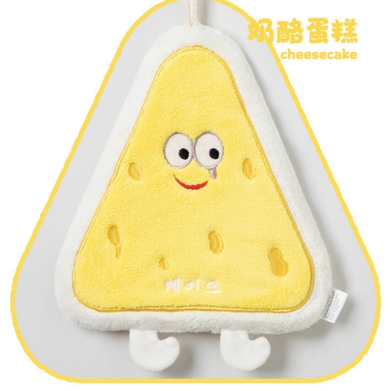 【中国直邮】 胖萌萌 可爱擦手巾挂式吸水加厚卫生间卡通擦手帕毛巾洗手小方巾厨房抹布 芝士饼干 一个装