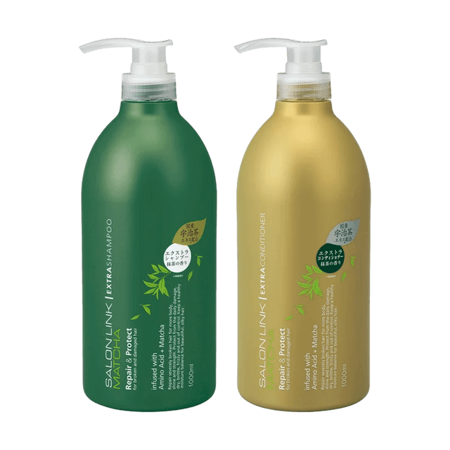 KUMANOYUSHI Salon link EX Shampoo Conditioner Set, Matcha Scent