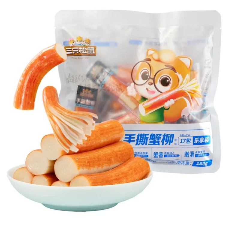 三只松鼠 【店庆大促】手撕蟹柳鱼肉蟹肉海鲜休闲零食品150克*1袋(17包) 6