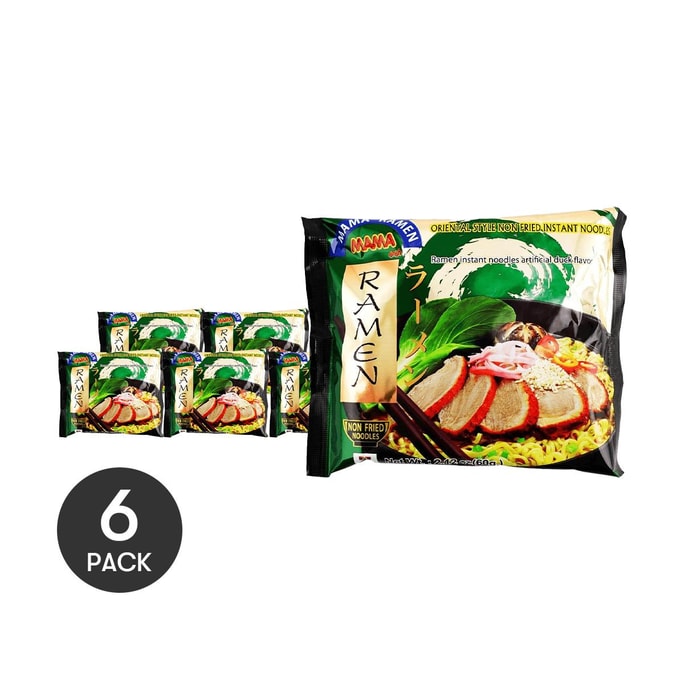 泰国MAMA妈妈 拉面 非油炸方便面 鸭肉味 60g *6【6份超值装】【一口入魂 泰式经典浓香泡面】