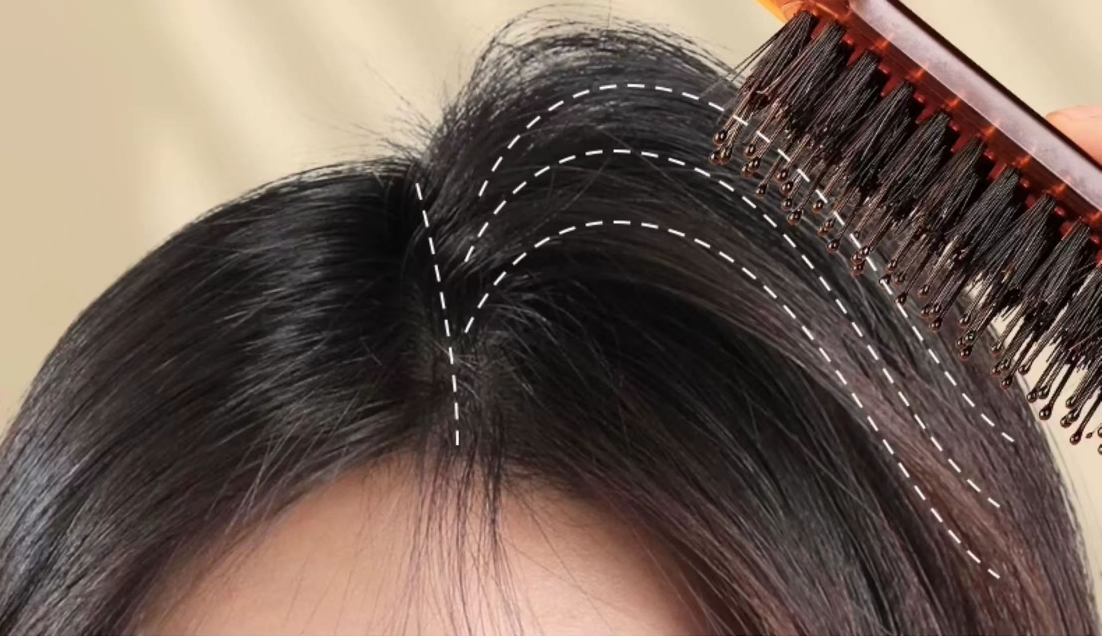 海蓝星 猪鬃毛折叠梳 蓬松猪鬣毛 交错高低梳齿 拒绝发缝 可折叠更便携 1件