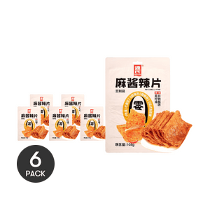 Latiao Sesame Sauce Flavored Spicy Gluten Snack, 3.8 oz *6【6 Packs】