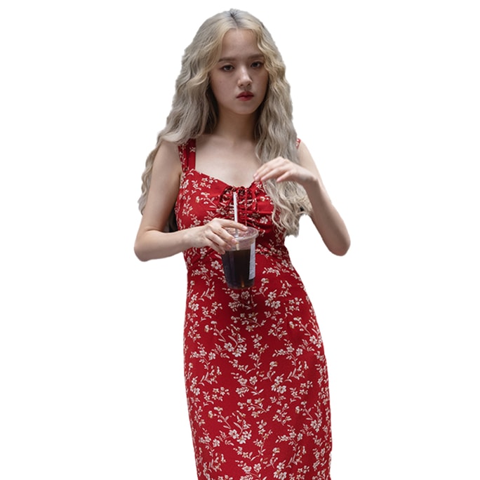 HSPM New Floral Camisole Dress Cherry Red M