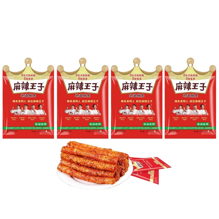 麻辣王子豆干辣条73g*4袋装(16小包) 微麻微辣小零食怀旧童年儿时国货之