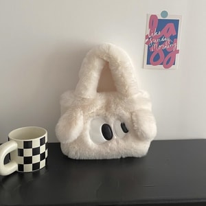 【中国直送】HSPM 新品 カジュアル キュート ワンショルダー クロスボディ ぬいぐるみ ハンドバッグ ホワイト F