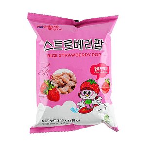 Puffed Rice Snack,Strawberry Flavor, 3.1 oz【Gluten Free】