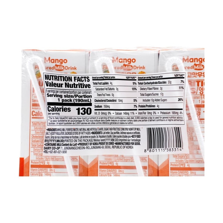Mango Flavor Milk, 6.42 fl oz*6 Pack 5