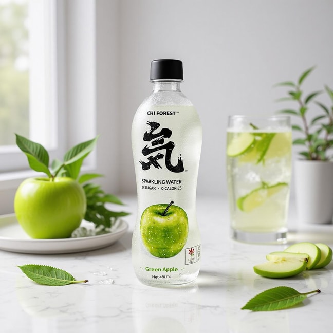元气森林 青苹果味苏打气泡水 瓶装 480ml【0糖0脂0卡】