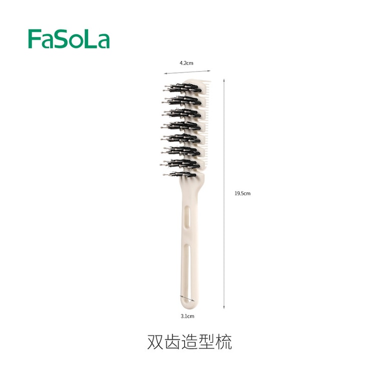 Foldable Boar Bristle Hair Brush Volumizing Portable Dual-Prong Styling Comb 1 Piece 6