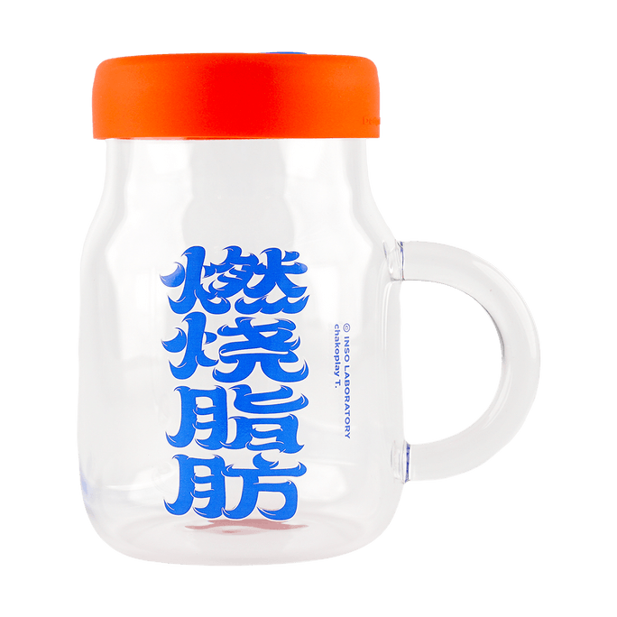 CHAKO LAB和序 办公室大容量咖啡奶茶大肚水杯 燃烧脂肪 带粗细2根吸管 750ml