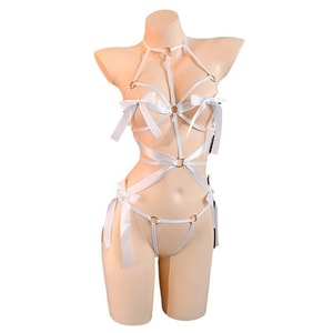 [중국 직송] 페이무 SM 본디지 오픈 크로치 바디수트 세트 섹시 란제리 섹시 순수한 유혹