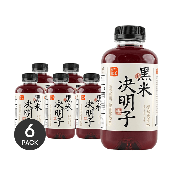 Black Rice And Cassia Seed Herbal Drink, 16.91 fl oz *6【6 Packs】【0 Sugar 0 Calories 0 Fat】