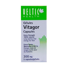 캐나다 VELTIC HEALTH 식물 비아그라 - 발기 보조제, 5캡슐, 남성 전용