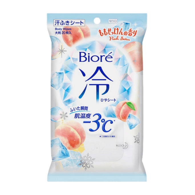 BODY WIPES Cool Peach Soap Flavor 20pc
