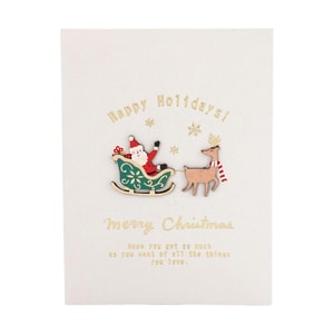 クリスマスのトナカイのヴィンテージカード、クラシックでノスタルジックなスタイルのお祝いギフトカード