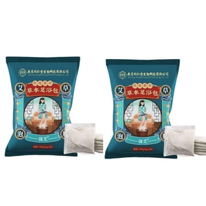 南京同仁堂 ヨモギ足湯パック - 男性と女性のための本格的な中国ハーブ足湯パウダー、体内の湿気と冷えを治療 - 30パック/袋（2袋）