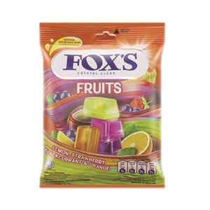 FOXS 인도네시아 수입 크리스탈 캔디 모듬 과일 캔디 큐브 하드 캔디 스낵 90g-과일맛 1봉지