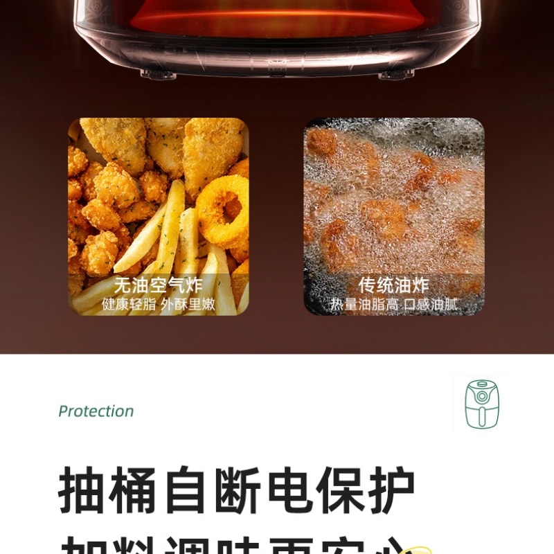 【中国直邮】 亲太太 美规空气炸锅家用小容量迷你便捷无油炸锅  白色 一个装