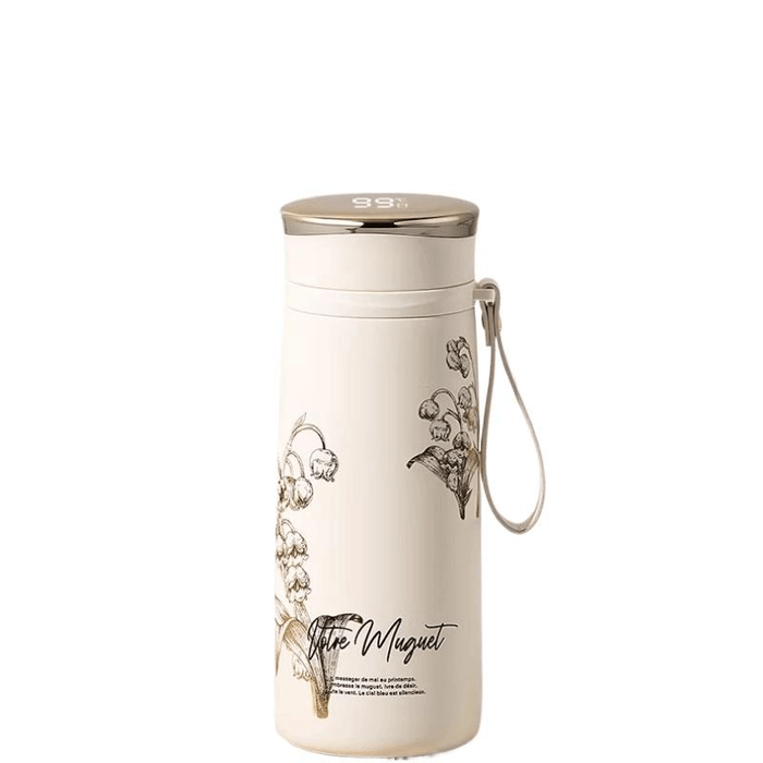 Lily Of The Valley Insulated Cup For Women 2026 New High Appearance Ceramic Liner Birthday Tea Cup 460ml