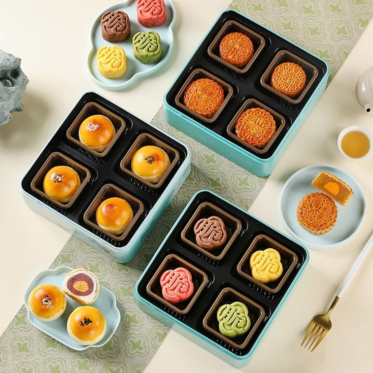 구름 금수 월병 선물 세트, 12개입 650g [팥+황남편+망고 포멜로 사고 용암+치즈 맛] 11