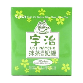 Uji Matcha Milky Tea - Powdered Japanese Drink Mix, 10 Packs, 8.81 oz