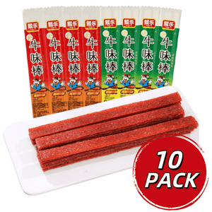 [중국 직송] 쿤지 쿤러 쇠고기맛 스틱 매운 스트립 어린 시절 향수 매운 간식 캠퍼스 기숙사 간식 여가 식품 15g * 10 팩