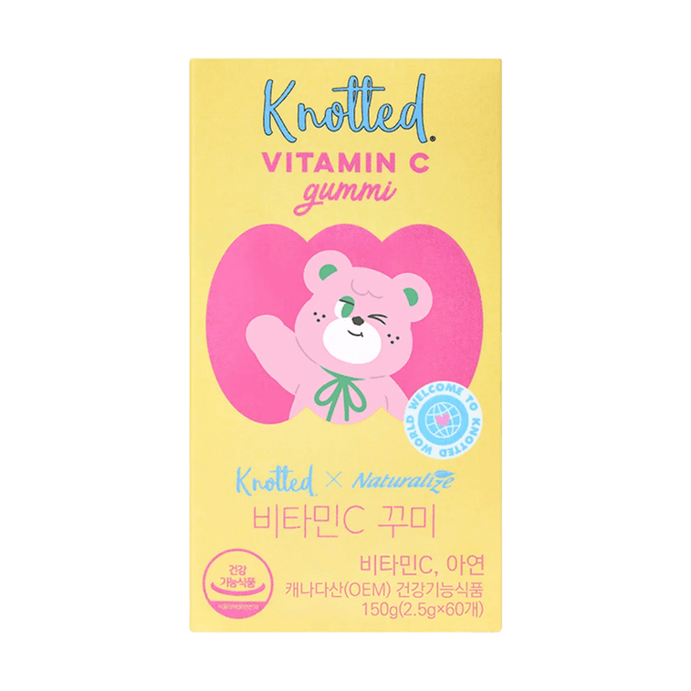 韓國KNOTTED 維生素C植物軟糖 維他命C&鋅 150g 60粒 #草莓&蘋果味 0脂0鈉無負擔 3